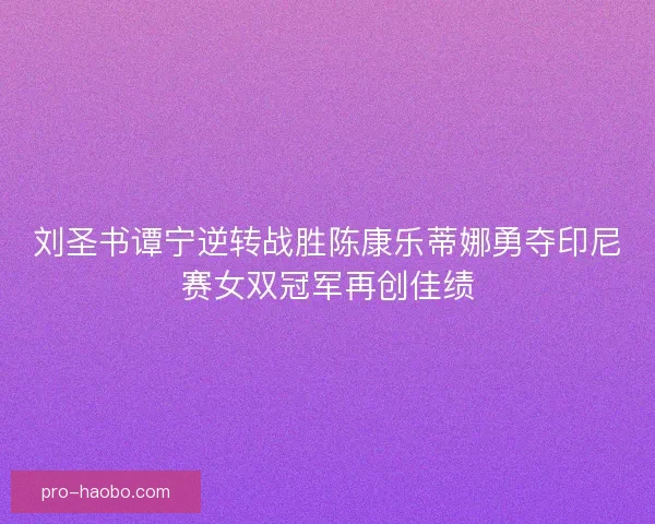 刘圣书谭宁逆转战胜陈康乐蒂娜勇夺印尼赛女双冠军再创佳绩